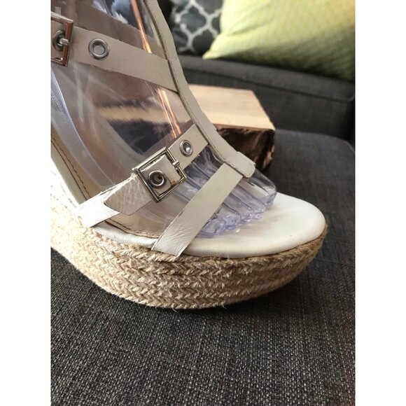 Donald Pliner Taja Platform Wedge Cream Women size 8 **read** - Picture 4 of 12